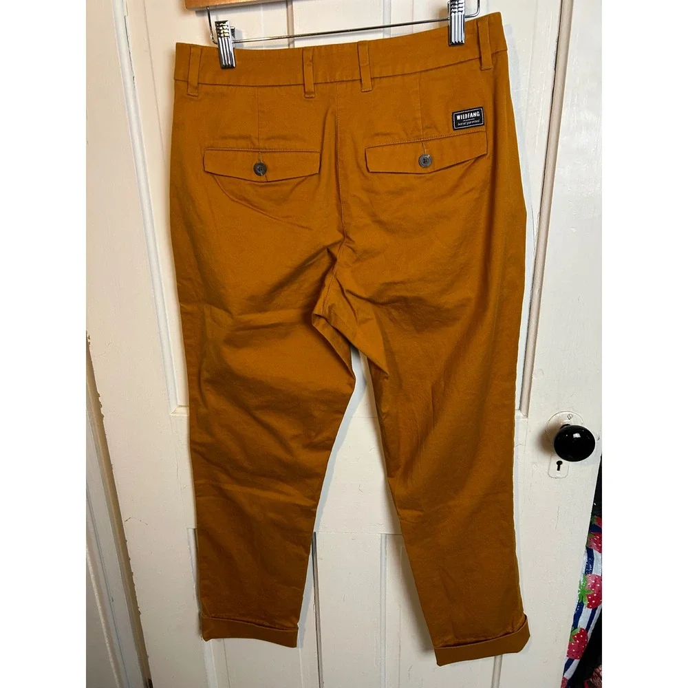 Wildfang The‎ Essential Trouser Burnt Orange Ochre Cotton Stretch Pants Size 4